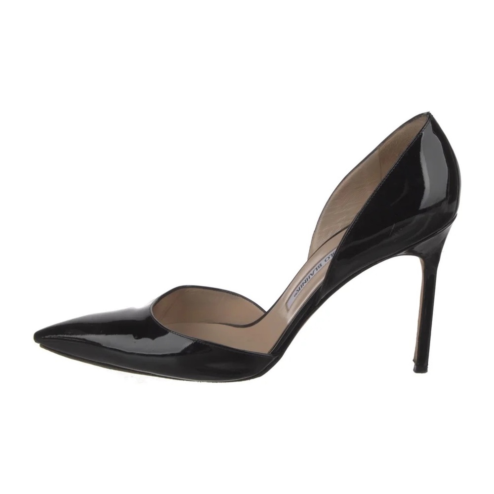 Manolo Blahnik black patent dorsay pumps 36.5 (6)
